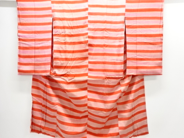 JAPANESE KIMONO / ANTIQUE JUBAN / SILK / KINSHA / STRIPE